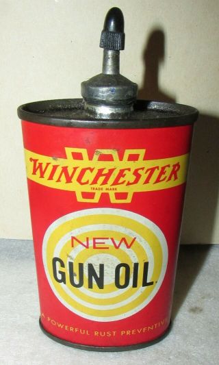 Vintage 1950’s Winchester “new " Gun Oil Can W/lead Screw Top - Haven 4 Conn