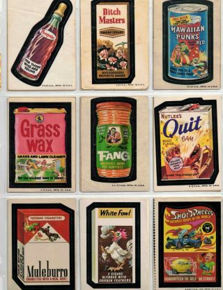 Vintage 1973 - 74 - 75 Wacky Packages 18 Stickers Multiple Series Some Htf