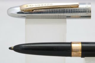 Vintage (c1958) Waterman Ball Pointer,  Ballpoint Pen Black With Polished Chrome
