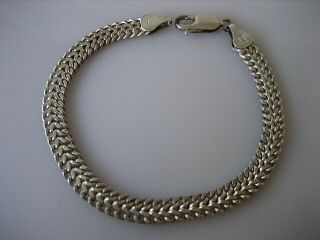 Vintage Sterling Silver.  925 Signed P.  R.  Ez Italy 7 " Chain Link Bracelet