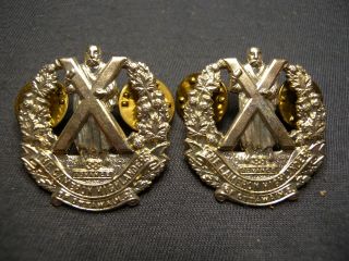 Cameron Highlanders Of Ottawa Post Ww Ii Collar Badges Q8 Camerons Canada