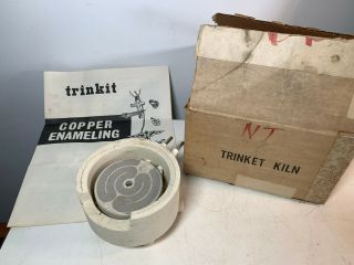 Vtg Trinkit Copper Enameling Mini Kiln W/ Box No Cord
