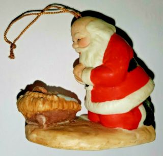 " The Kneeling Santa " 1985 Roman Inc.  Vintage Christmas Tree Ornament