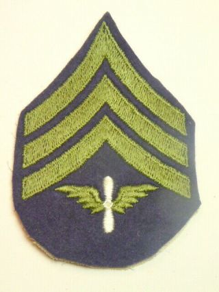 A Single Ww 2 U S Army Air Corps Sergeant Embroidered Felt Patch