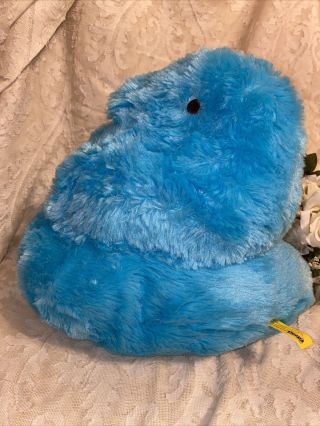 Just Born Peeps Chick Turquoise Blue Oversized Soft Fuzzy Easter Plush 12 "