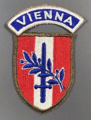 Wwii Us Forces Austria Patch With Vienna Tab Cut Edges No Glow