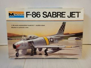 Vintage Monogram 1/48 Scale F - 86 Sabre Jet Plastic Model Kit