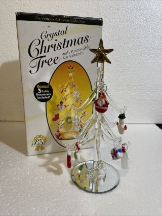 Crystal Christmas Tree With Ornaments Venezia Art Glass