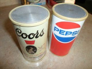 ,  2 Radio Vintage Pepsi - Cola Can - & Vintage Coors Can,