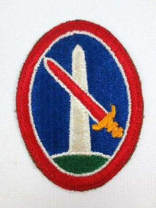 Wwii Us Army Military District Of Washington Dc Green Back Patch United States
