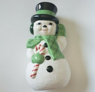 Vintage Christmas Ceramic Hand Painted 12  Tall Snowman From The 80 