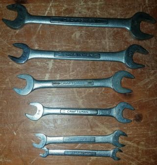 Vintage Craftsman Open End Wrench Set Of 6 - Sae - Usa V Series