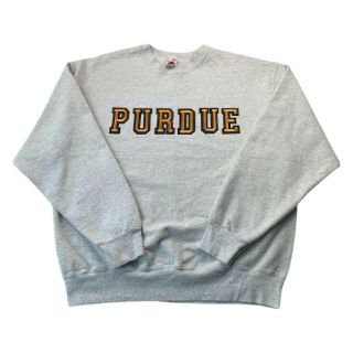 Vintage 90s Purdue Boilermakers Gray Embroidered Spell Out Ncaa Sweatshirt Large