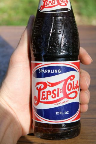 1947 Gadsden Alabama Pepsi Cola Red White Blue Acl Bottle Double Dot Ala Full Al