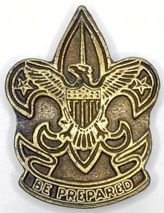 Vintage Boy Scouts Of America Bsa Be Prepared Belt Buckle Eagle Scout Crest