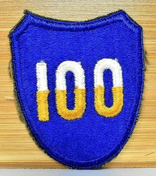 Rare World War Ii Us Army 100th Infantry Division Sleeve Patch - Scarce &