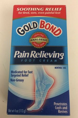 Gold Bond Pain Relieving Foot Cream,  4 Ounce.  Expiration Collectable Read (1)