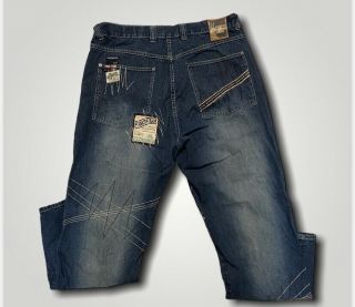 Phat Farm Mens Blue Jeans Vintage Hip Hop Size Tag 38 X 33 Baggy Rare