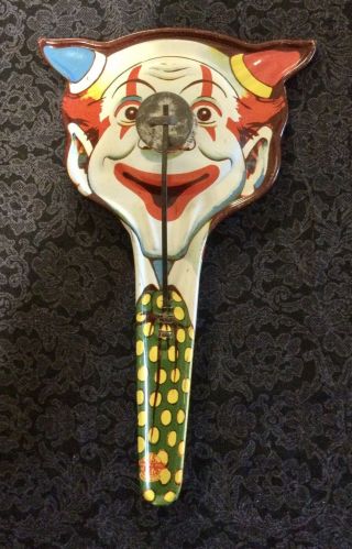 Vintage Devil Clown Clapper Us Metal Toy Mfg Co Noise Maker Year Halloween