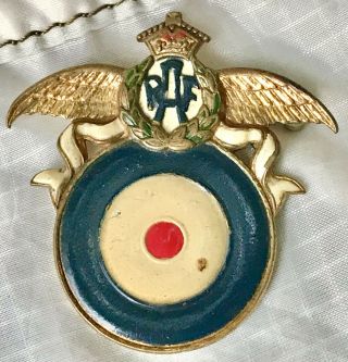 Ww2 Raf Enamel Pin British Royal Air Force Sweetheart Brass Silson 1.  5”