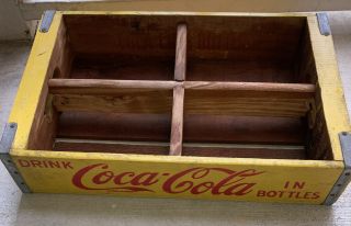 Coca Cola Have A Coke Wooden Crate Carrier Charleston Sc Vintage Yellow Wood