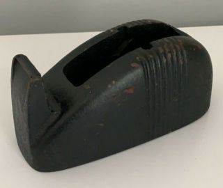 Vintage Scotch Whale Tail Tape Dispenser Heavy Cast Iron Metal Black Art Deco