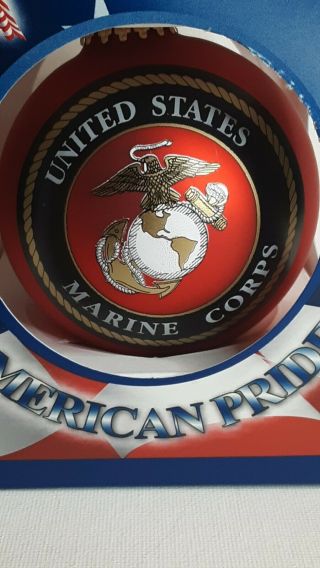 American Pride United States Marine Corps Glass Christmas Ornament Red 2