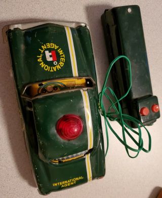 Vintage 1950s? Battery Op Remote Control Police Car Louis Marx Japan Made.