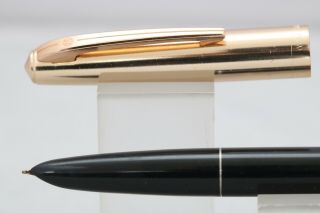 Vintage Wing Sung Extra Fine Fountain Pen,  Black With Gold Trim