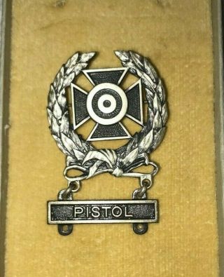 Ww2 Us Army Sterling Silver Expert Pistol Badge
