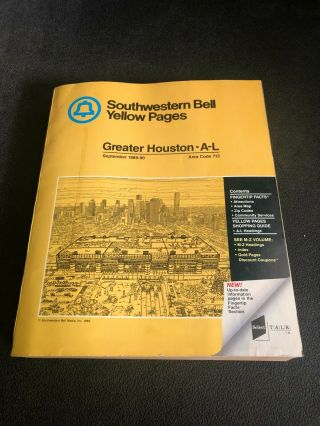 Southwestern Bell Yellow Pages Greater Houston Phone Book 1989 - 1990