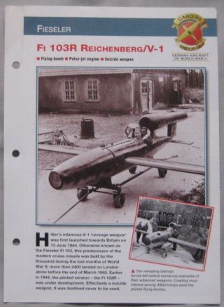 Aircraft Of The World Card 49,  Group 12 - Fieseler Fi 103r Reichenberg V - 1