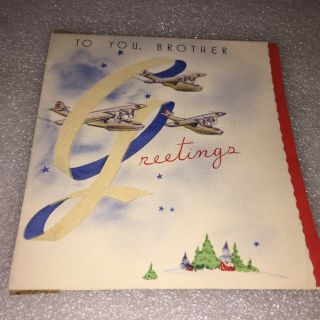 1945 Vintage Sister Sends Christmas Card To Her Wwii Soldier Brother Rust Craft