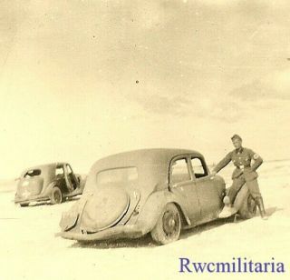 Rare German View Abandoned British Staff Cars On Beach; Dunkirchen,  France