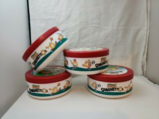 (4) Spagettios,  Campbell Soup Insulated Travel Bowl,  Franco American O 