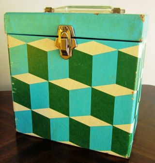 Vintage Blue Green Platter - Pak 45 Rpm 7 " Record Holder Carry Case Box No.  740