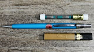 Vintage Pentel Mechanical Pencil With Extra.  5mm H Lead & 3 Erasers Taiwan