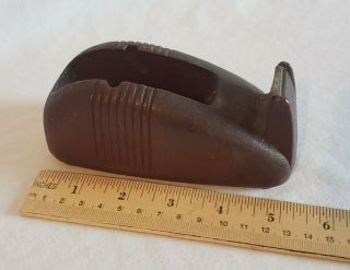 Vintage Scotch Whale Tail Tape Dispenser Heavy Cast Iron Metal Brown Art Deco