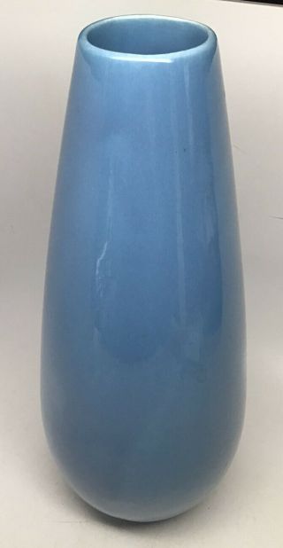 Vintage Mid Century Modern Large Haeger Vase 12” Blue Glaze 4371 Label
