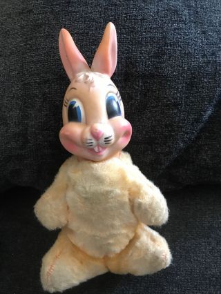 Vintage Rare My Toy Rubber Face Rabbit Easter Stuffed Plush