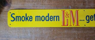 Door Push “ SMOKE L & M Get Exciting Flavor” Plate Sign Not Tin - Advertising 2