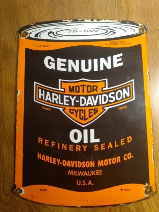 Harley - Davidson Motor Oil Porcelain Sign
