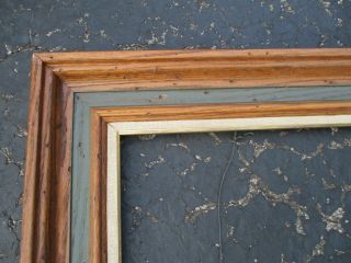 Vintage Distressed Faux Worm Hole Oak Wood Picture Frame Fits 25 1/2 " X 16 1/2 "
