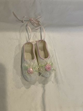 Vintage Ceramic Ballet Slippers Shoes Christmas Ornament Or Everyday Dance Decor