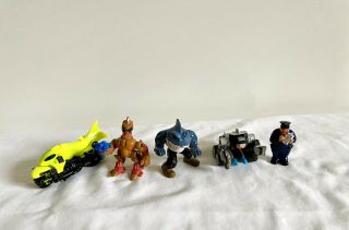 Rare 5 Vintage Toy Action Figures Street Shark Zbots Lil Homies Cop Motorcycle