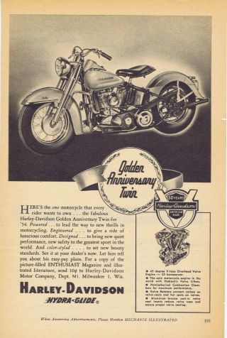 1953 Advertisement - Harley - Davidson Golden Anniversary Twin