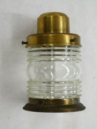 Vintage Brass & Glass Hanging Pendant Light Fixture Without Wiring