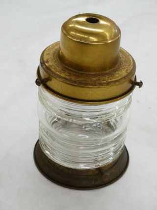 Vintage Brass & Glass Hanging Pendant Light Fixture Without Wiring 2