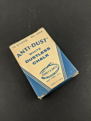 Binney & Smith Chalk Anti - Dust White Dustless in Retro Vintage Box Package 3