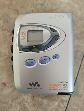 Vintage Sony Walkman Wm - Fx290w Walkman Am/fm Radio Weather Band Cassette Player